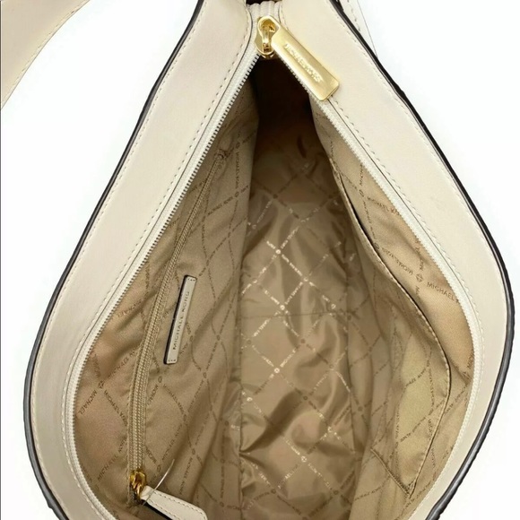 Michael Kors Brooke Large Hobo Shoulder Bag Ivory Leather - Picture 7 of 7